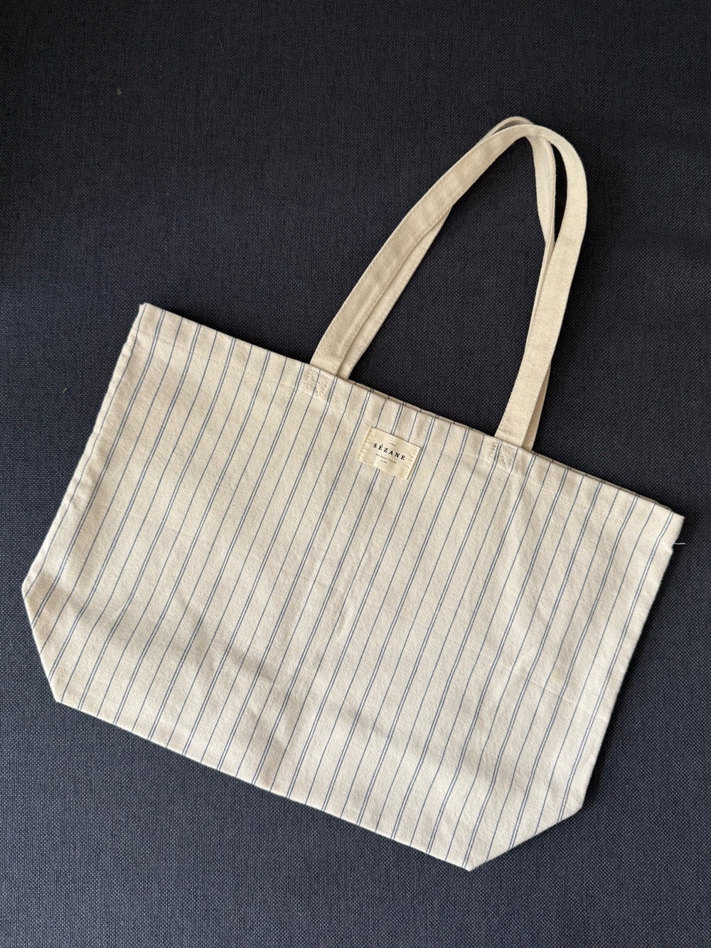 Sรฉzane Striped Canvas Tote Bag